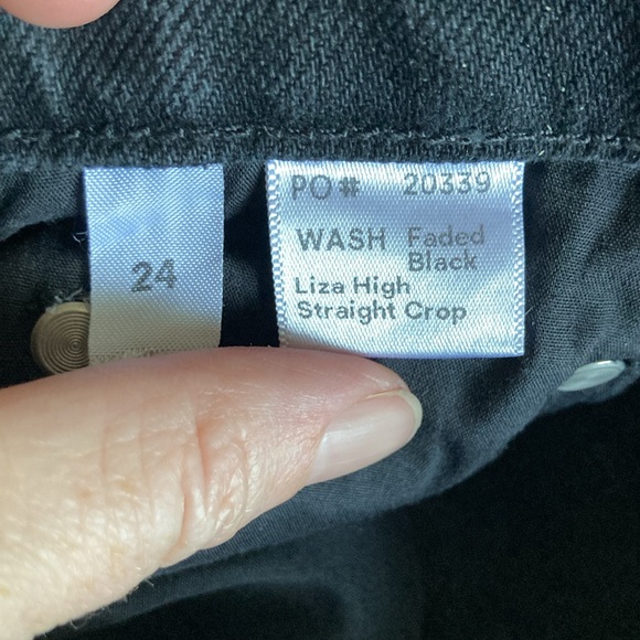 Reformation Liza High Straight Crop Jeans Faded Black Size 24 - Picture 6 of 7